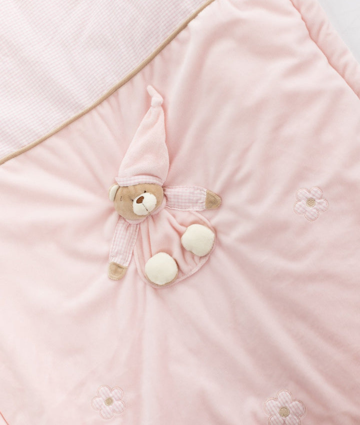 Pink baby bassinet bedding