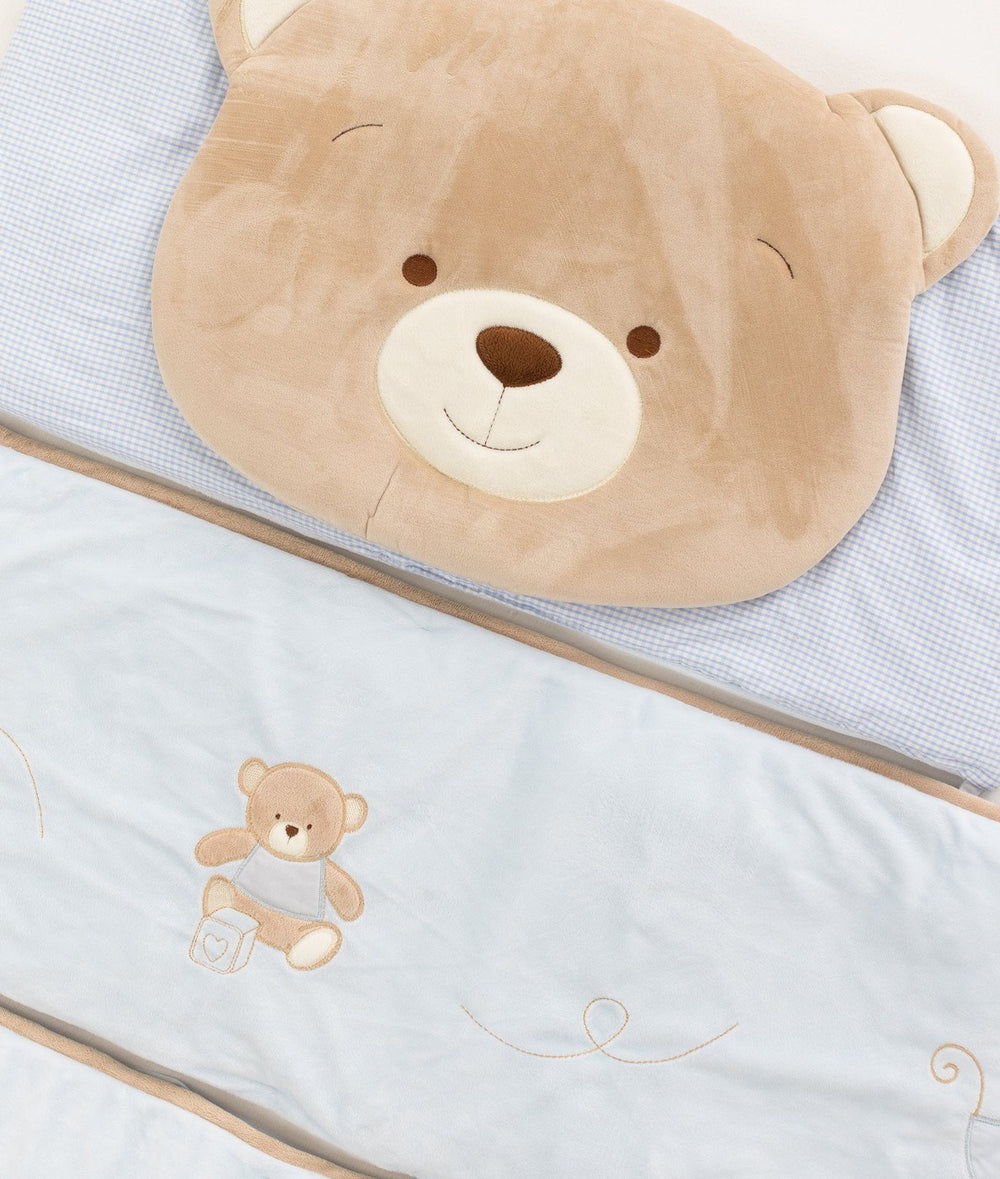 Blue cot bumper set for baby cot