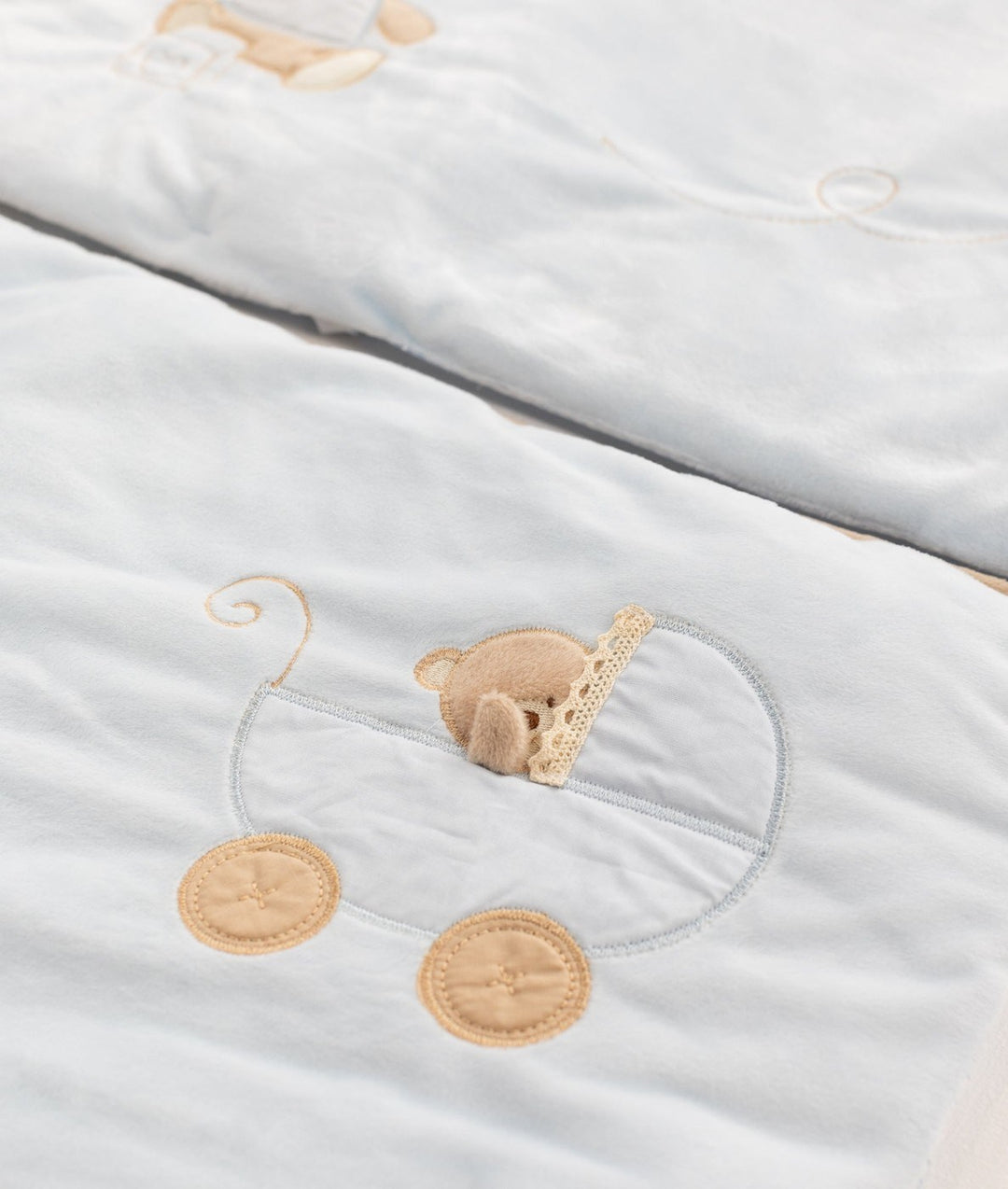 Blue cot bumper set for baby cot