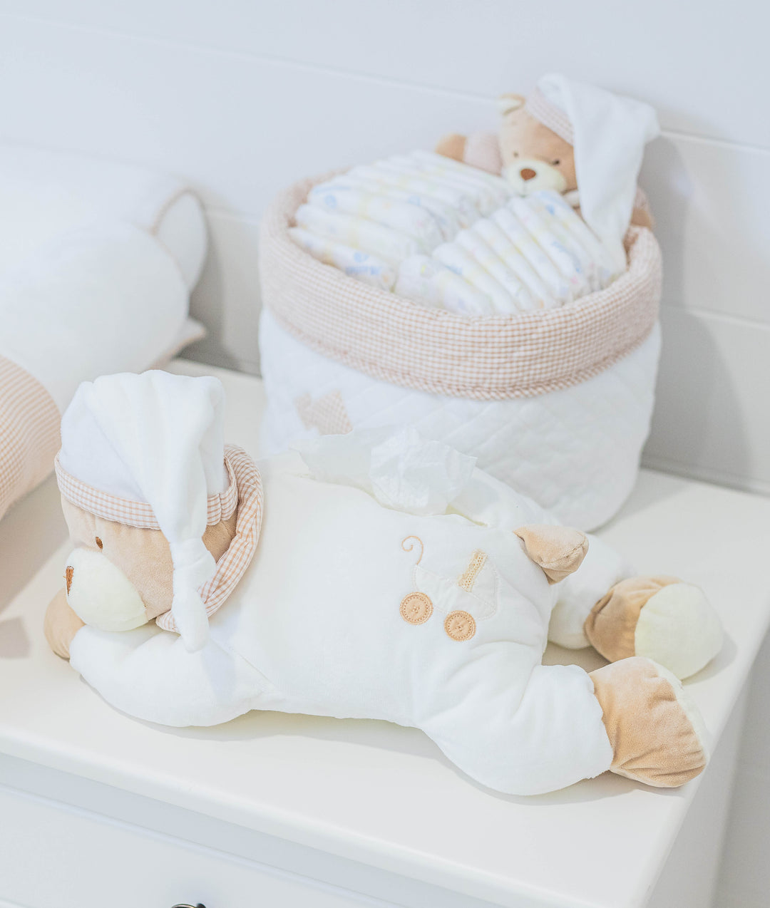 Baby Wipes Holder | White & Beige