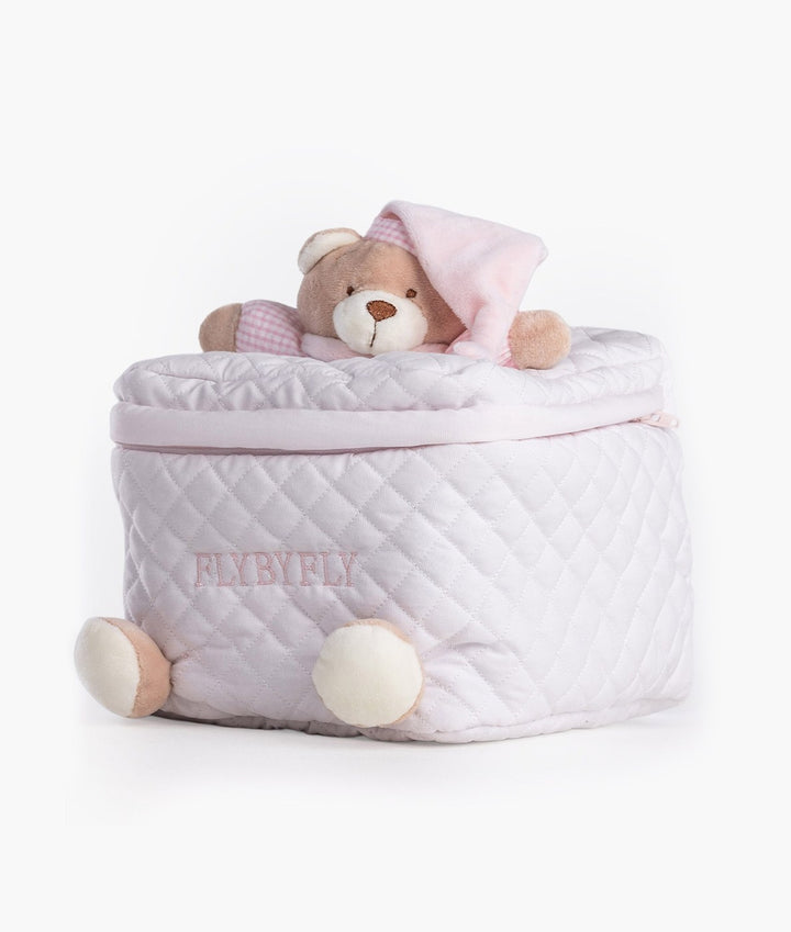 Baby organiser bag for nursery in pink