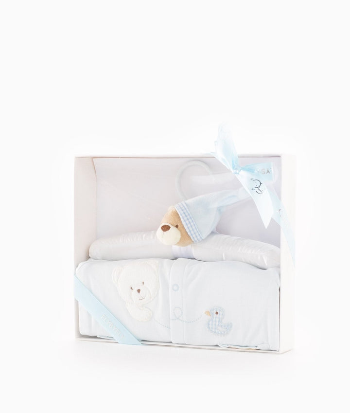 Bear Jumpsuit & Hanger Set - Blue