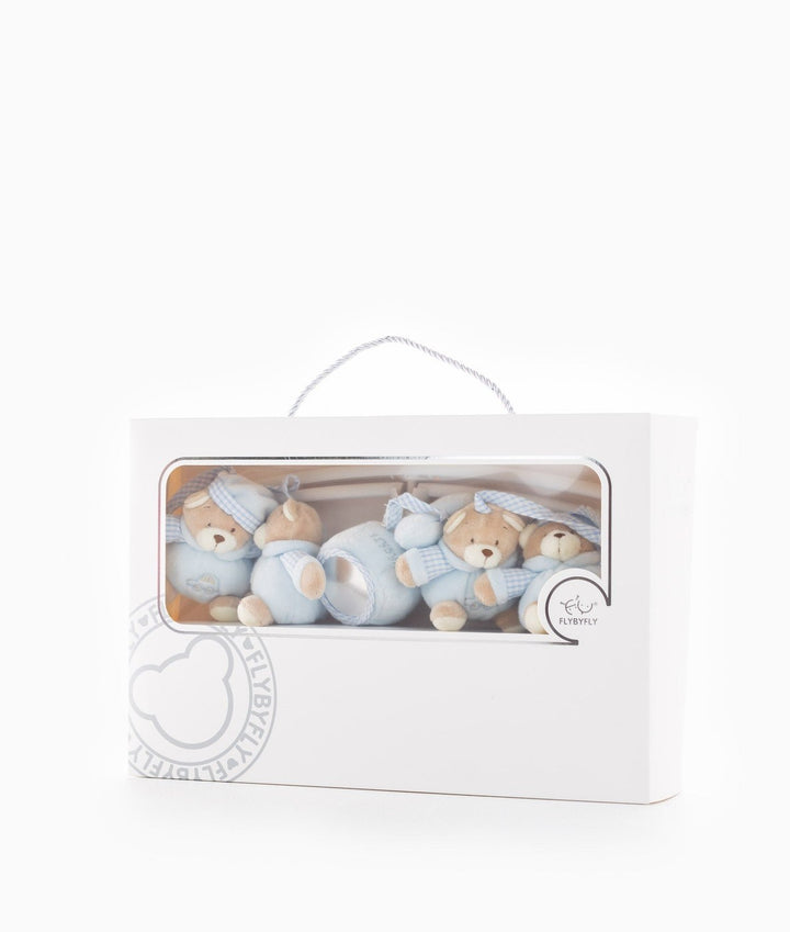 FLYBYFLY blue bear musical mobile in white gift box packaging