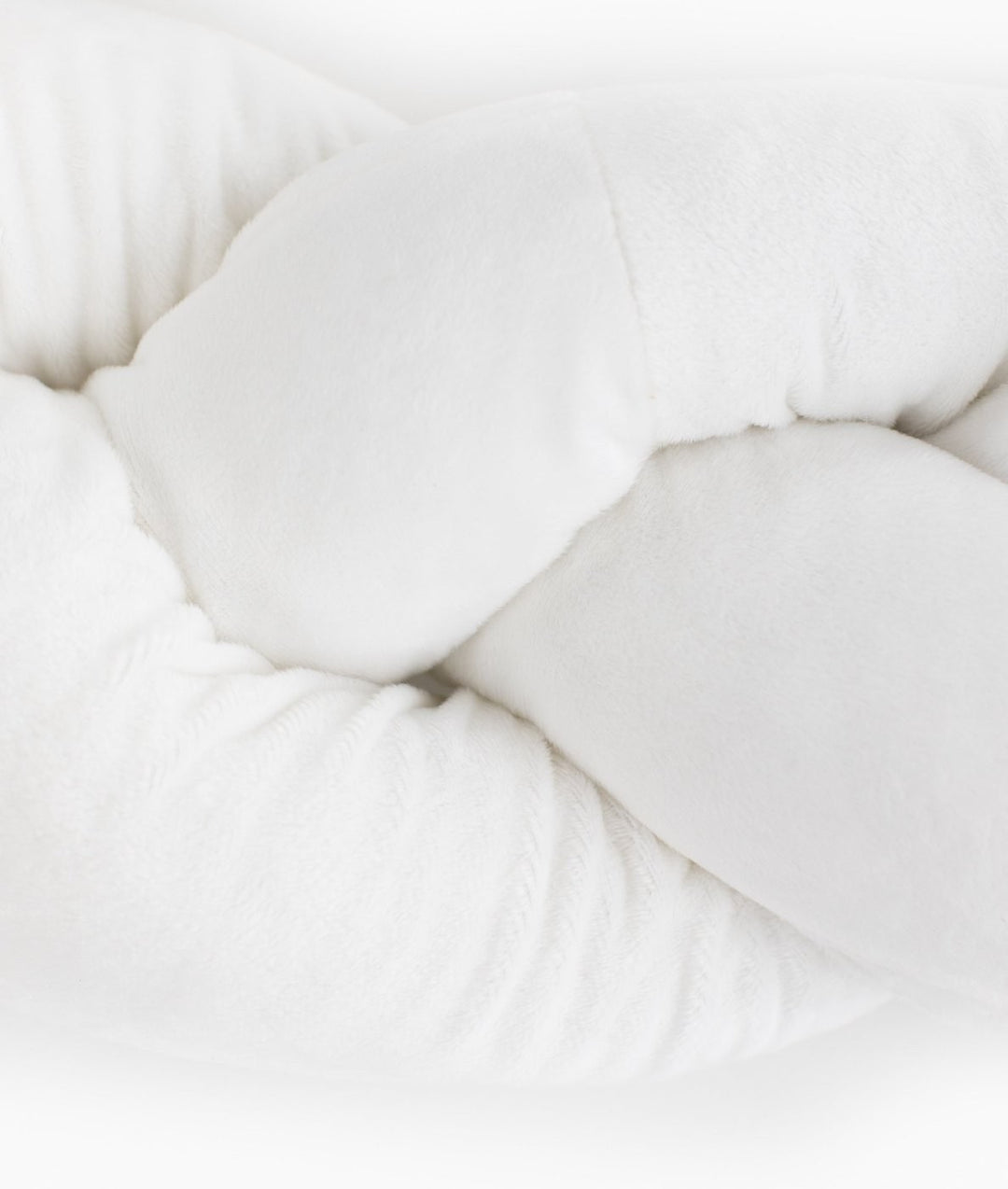Braided toddler bolster in white and beige