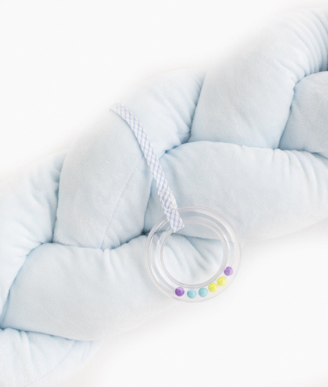 Braided toddler bolster in blue