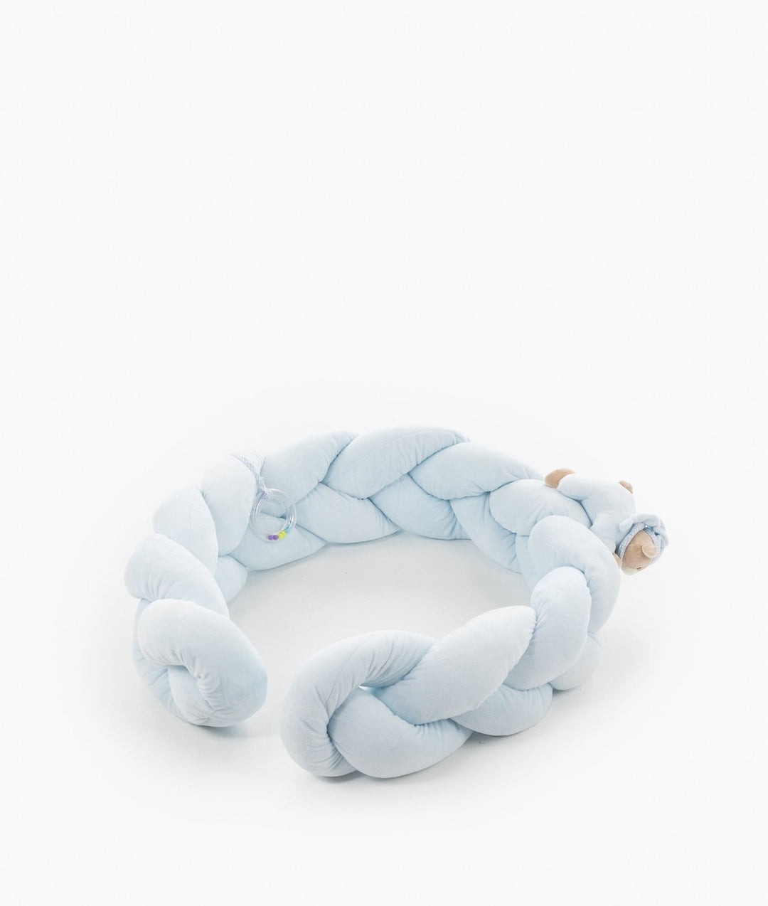 Braided toddler bolster in blue