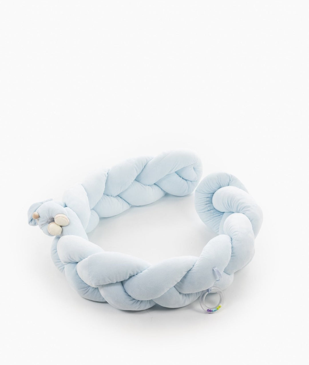 Braided toddler bolster in blue