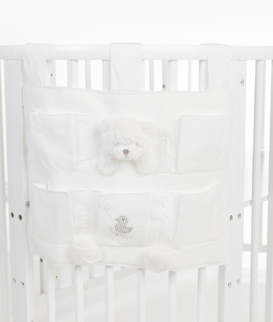 Baby nursery organiser in white and grey