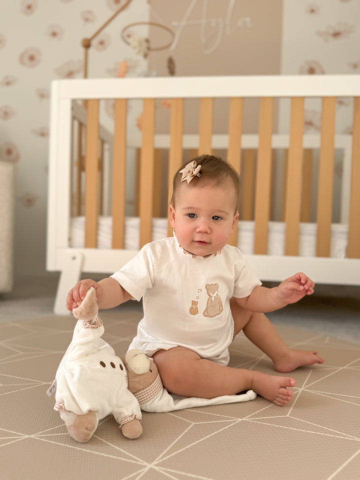 2pc Short & T-Shirt Set | White & Beige