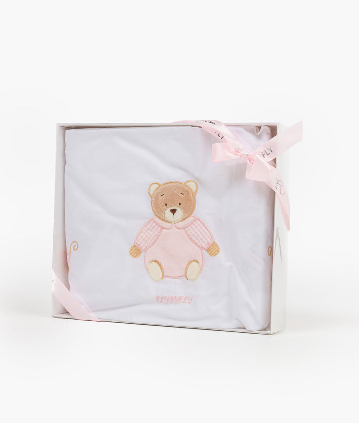 Fitted Sheet | White & Pink