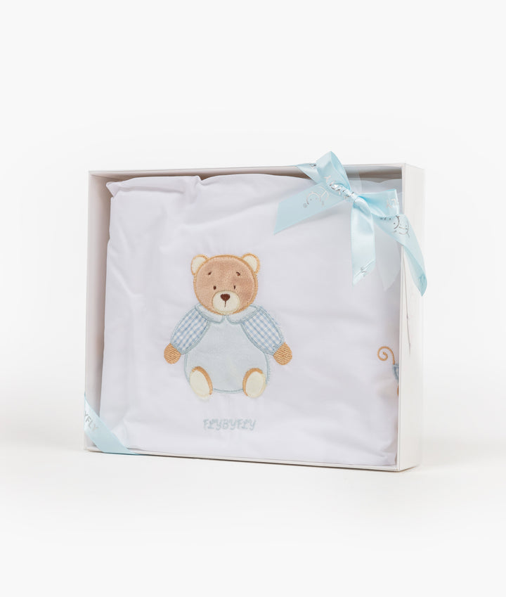 Fitted Sheet | White & Blue