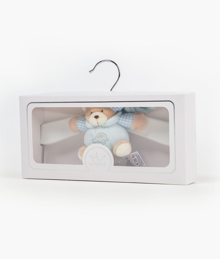 Wooden Hanger with Clips | Blue