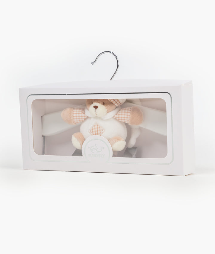 Wooden Hanger with Clips | White & Beige