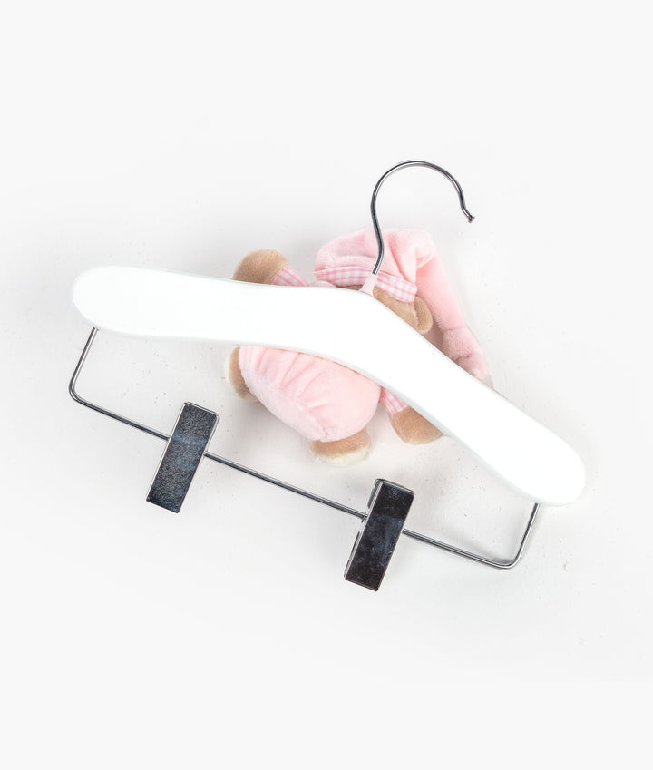 Wooden Hanger with Clips | Pink