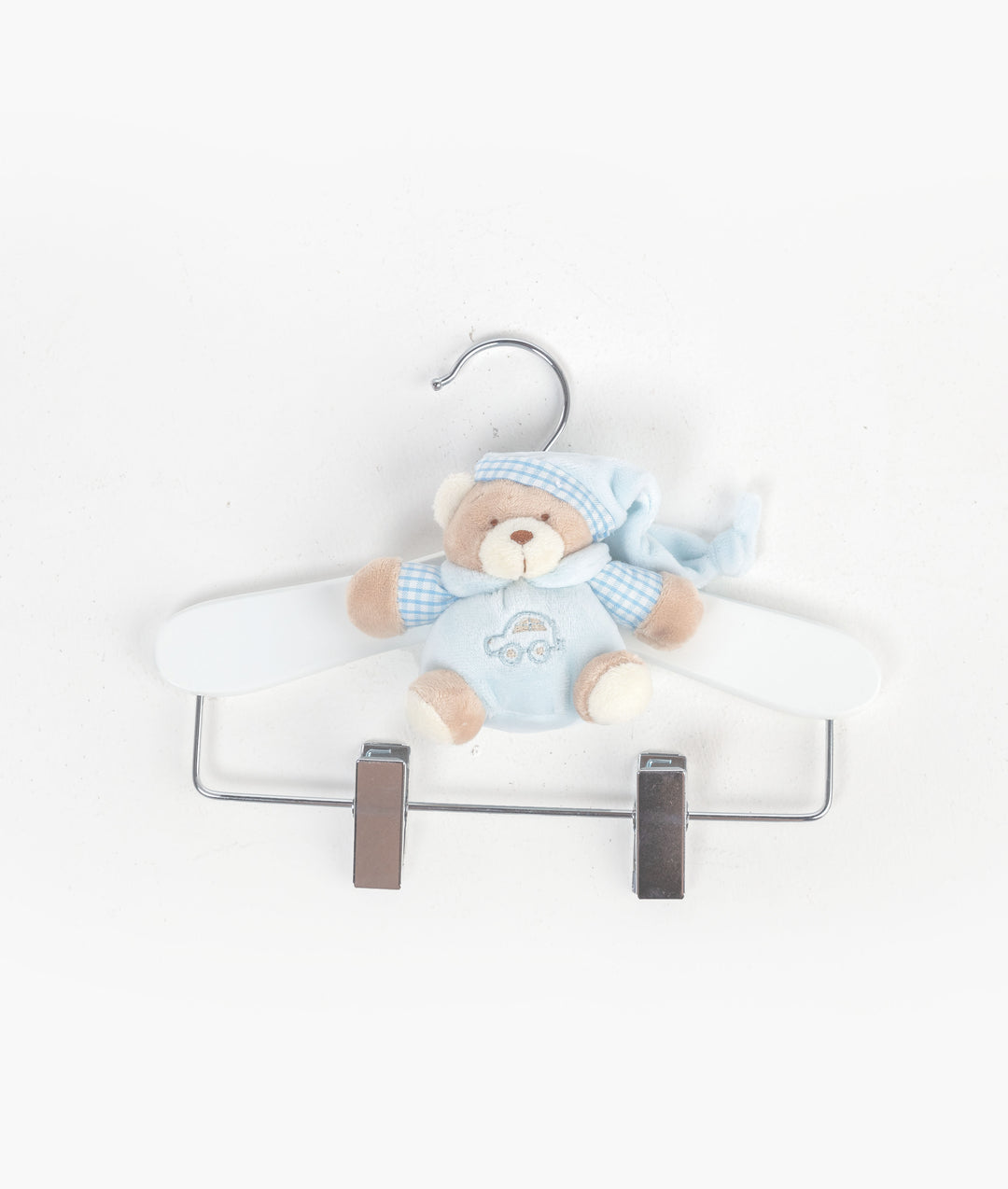 Wooden Hanger with Clips | Blue