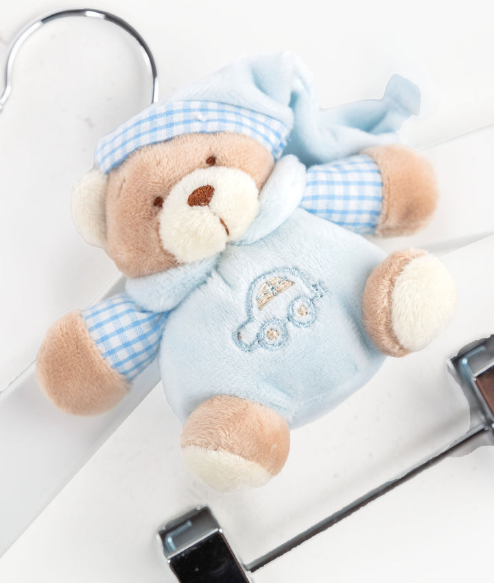 Wooden Hanger with Clips | Blue