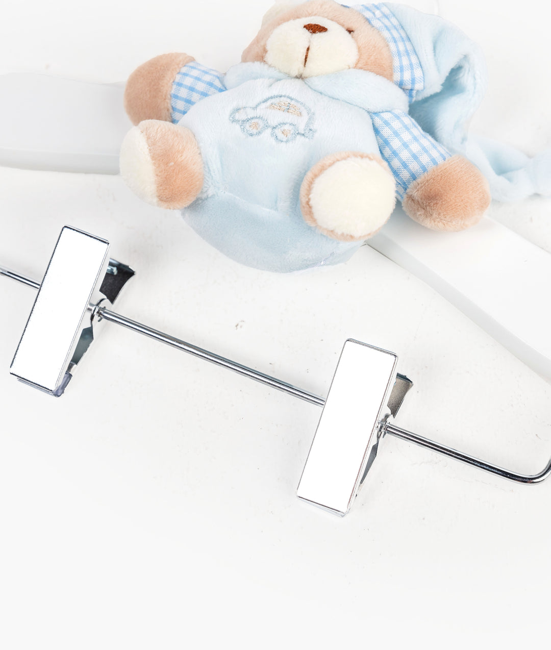 Wooden Hanger with Clips | Blue