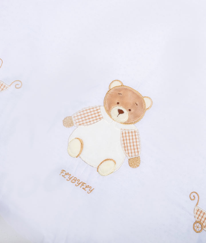Fitted Sheet | White & Beige