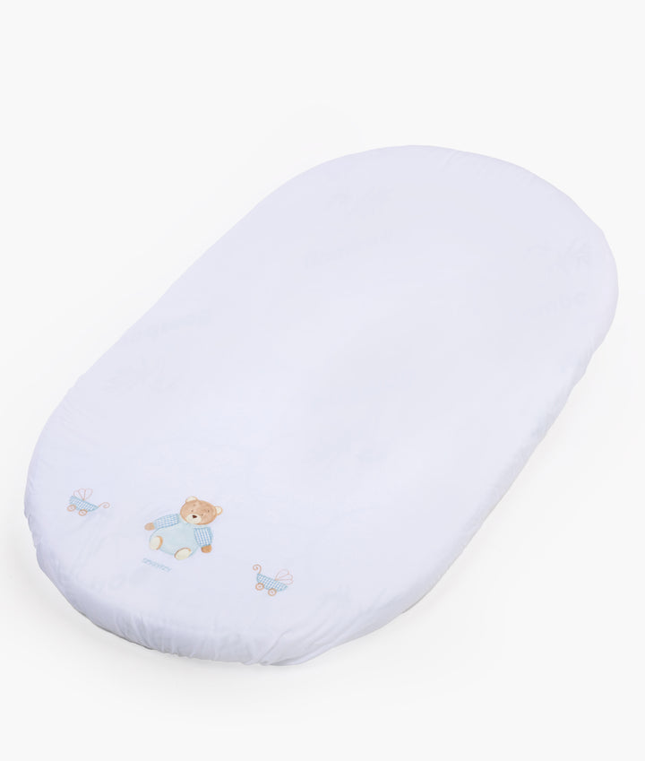 Fitted Sheet | White & Blue