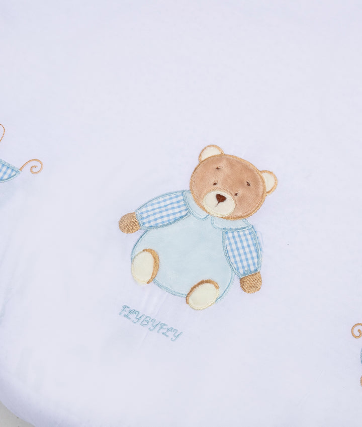 Fitted Sheet | White & Blue