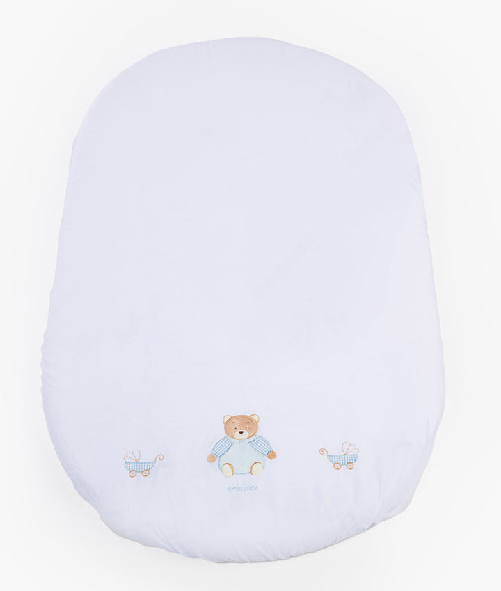 Fitted Sheet | White & Blue