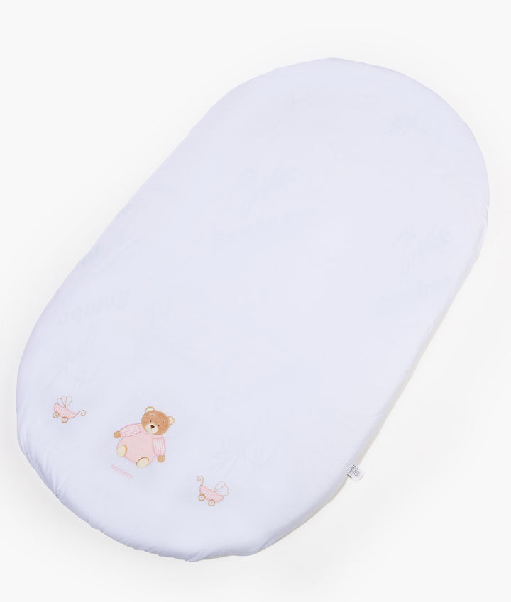 Fitted Sheet | White & Pink