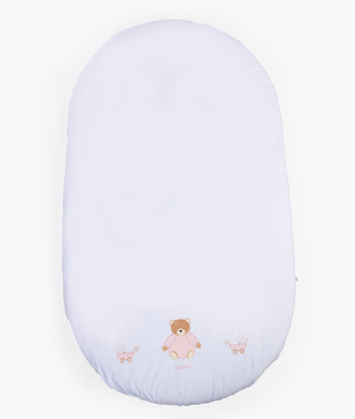 Fitted Sheet | White & Pink