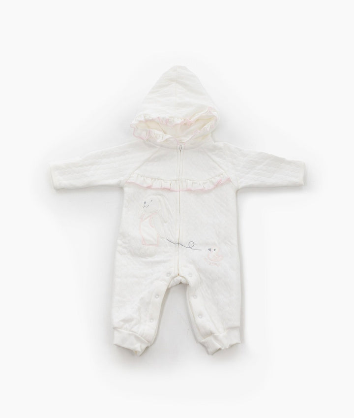 Ruffle Bunny Jumpsuit | Pink & White