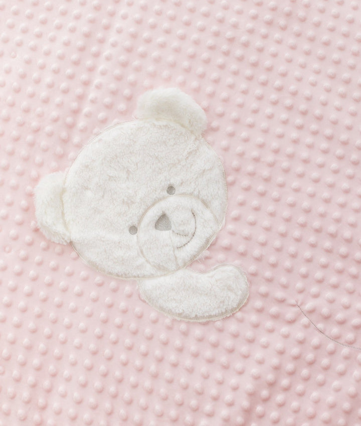 Pink toddler bubble quilt and cover set