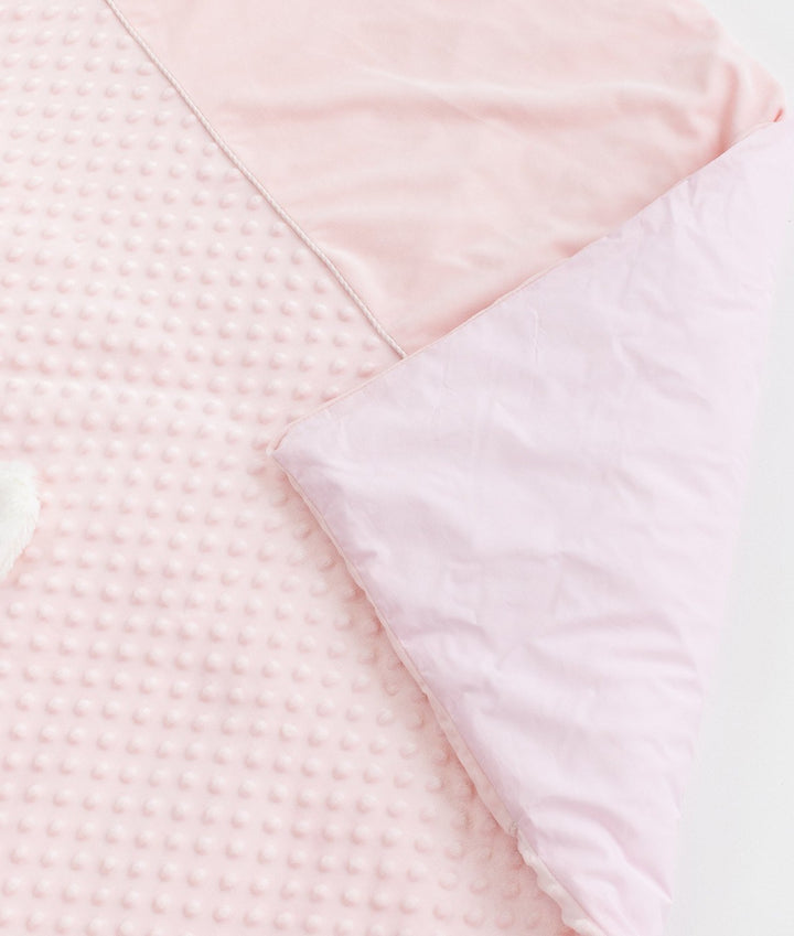 Pink toddler bubble quilt and cover set