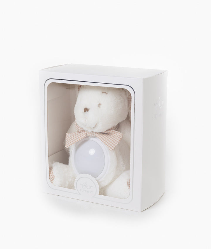 White and beige bunny musical night light for nursery