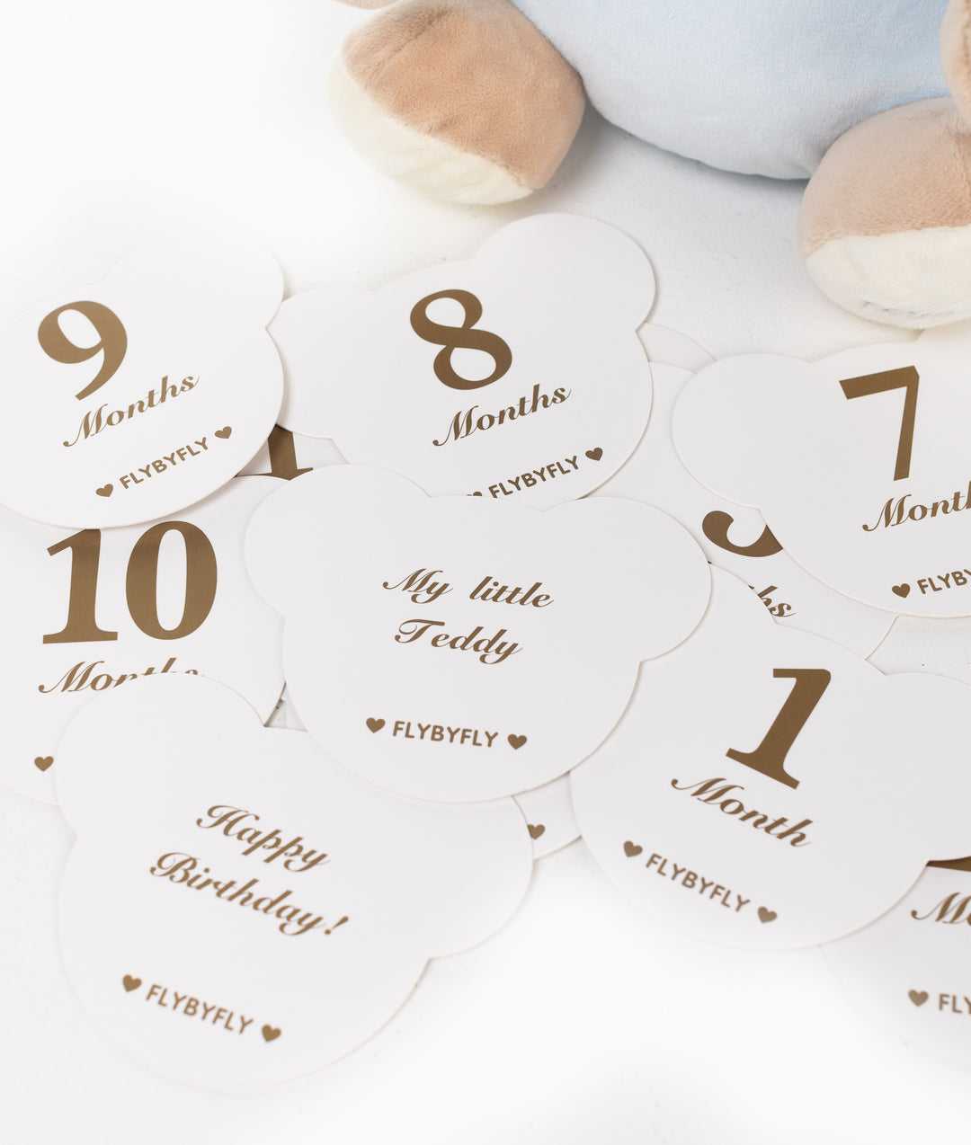 Baby milestone cards in blue