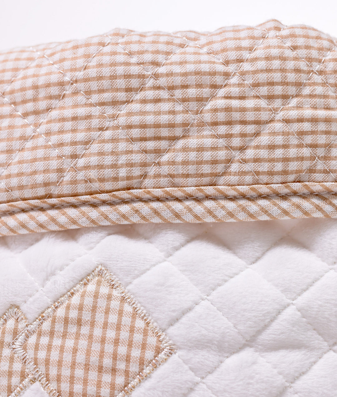 Baby nappy caddy for nursery in white and beige