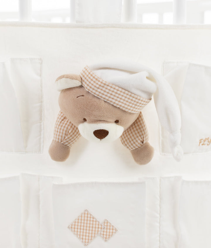 Baby nursery organiser in white and beige