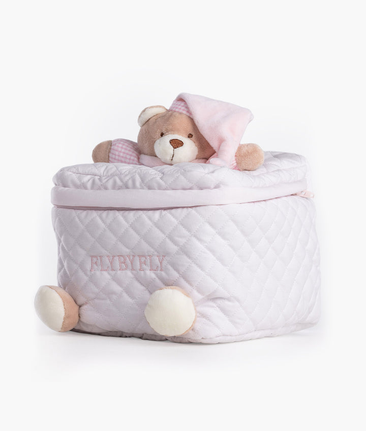 Baby organiser bag for nursery in pink
