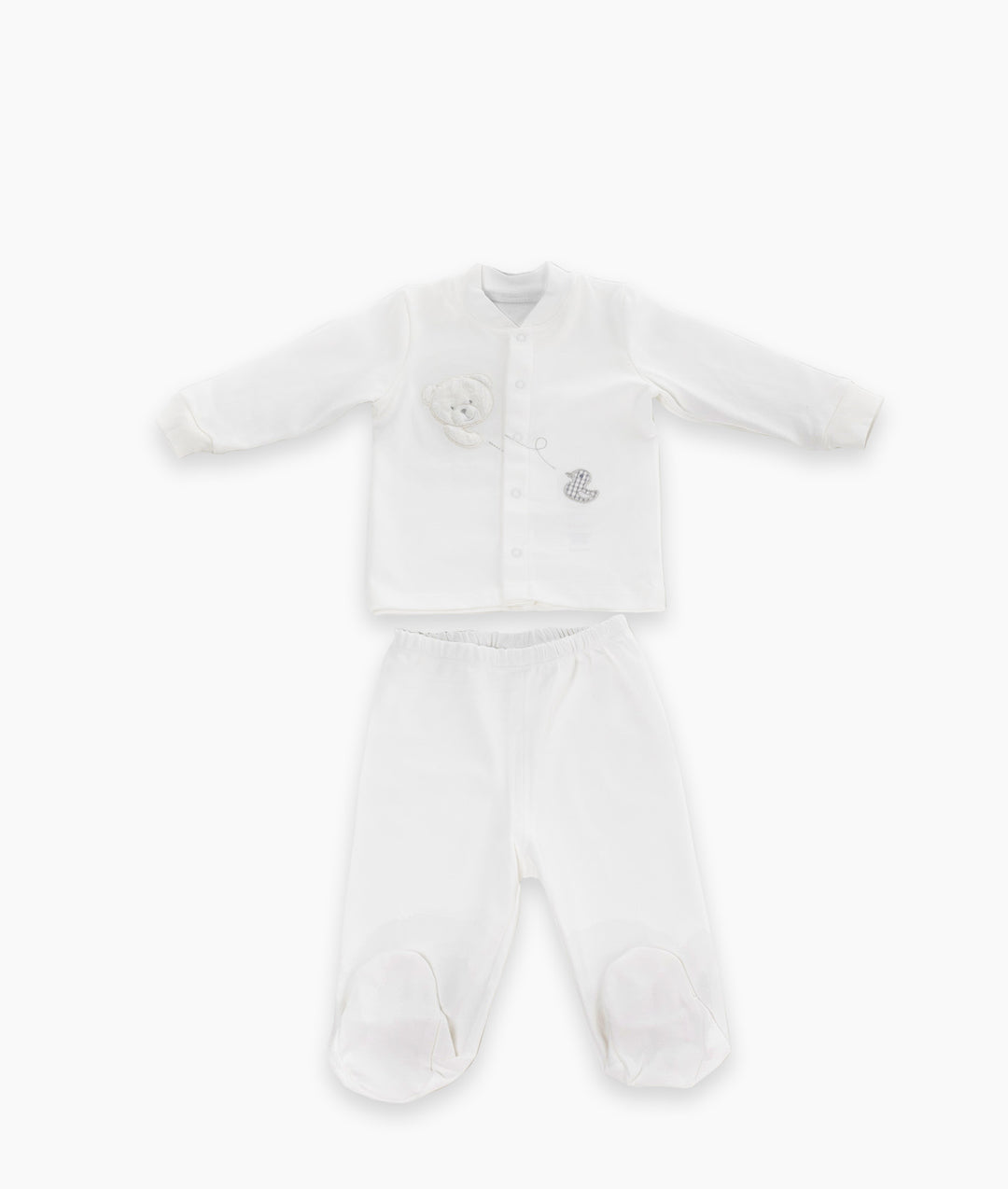 Baby Pyjama Set | White & Grey