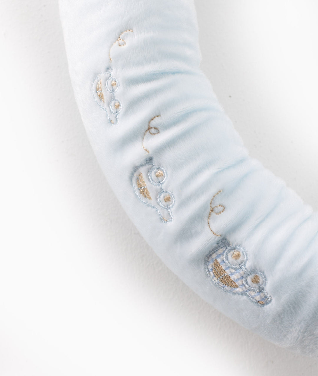 Bear baby bolster in blue