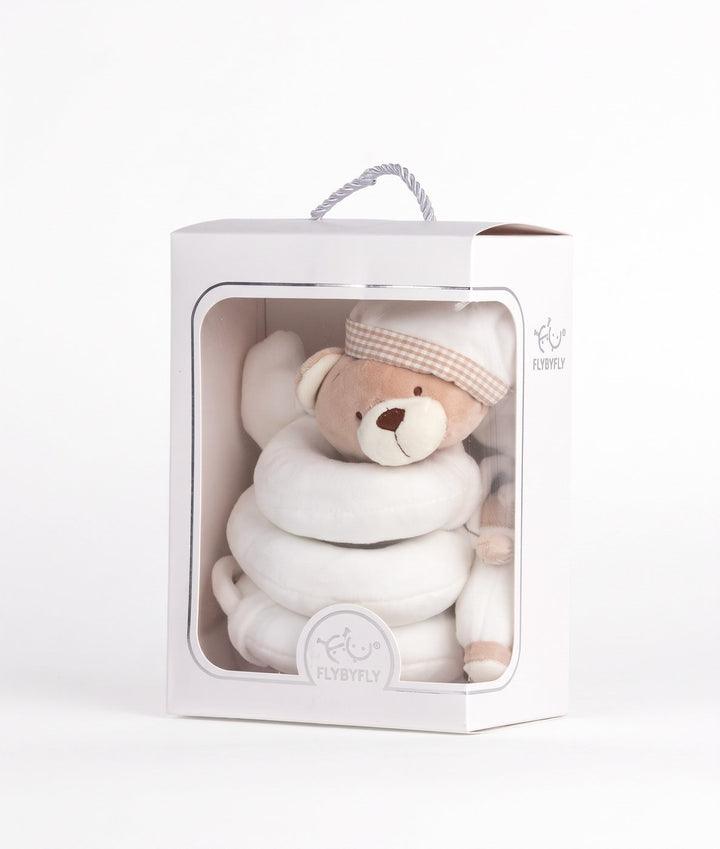 Bear Spiral Activity Toy in Beige & White by FlyByFly
