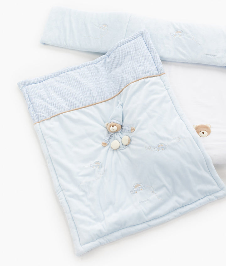 Blue baby bassinet bedding
