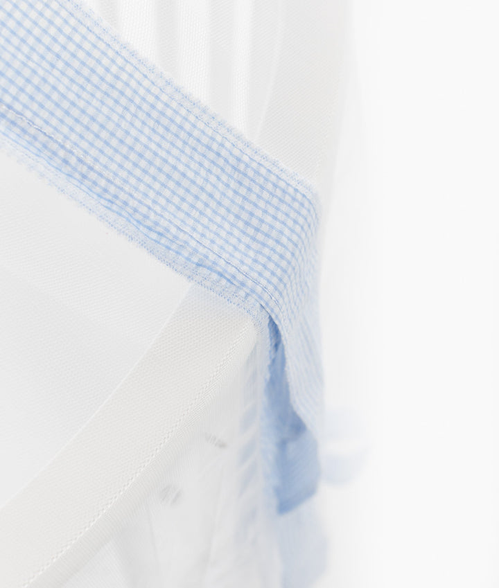 White and blue cot canopy and stand set
