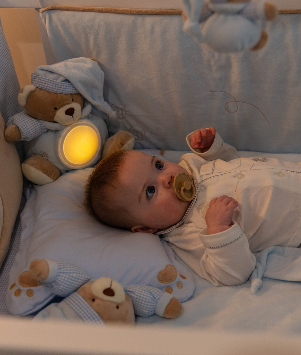 Blue musical night light for nursery
