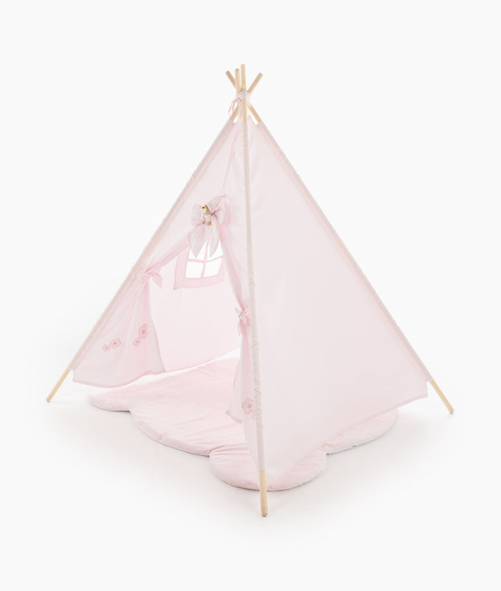 Pink kids teepee tent for nursery and playroom