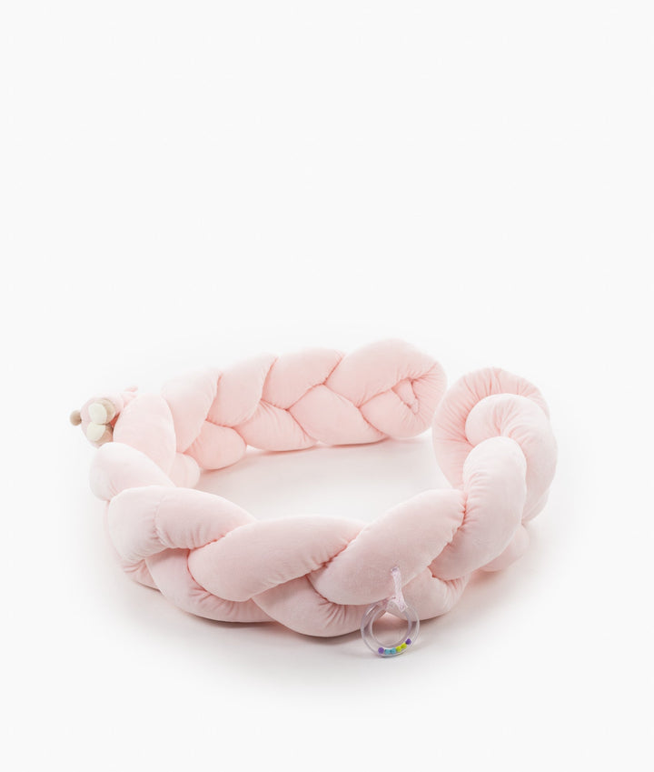 Braided toddler bolster in pink