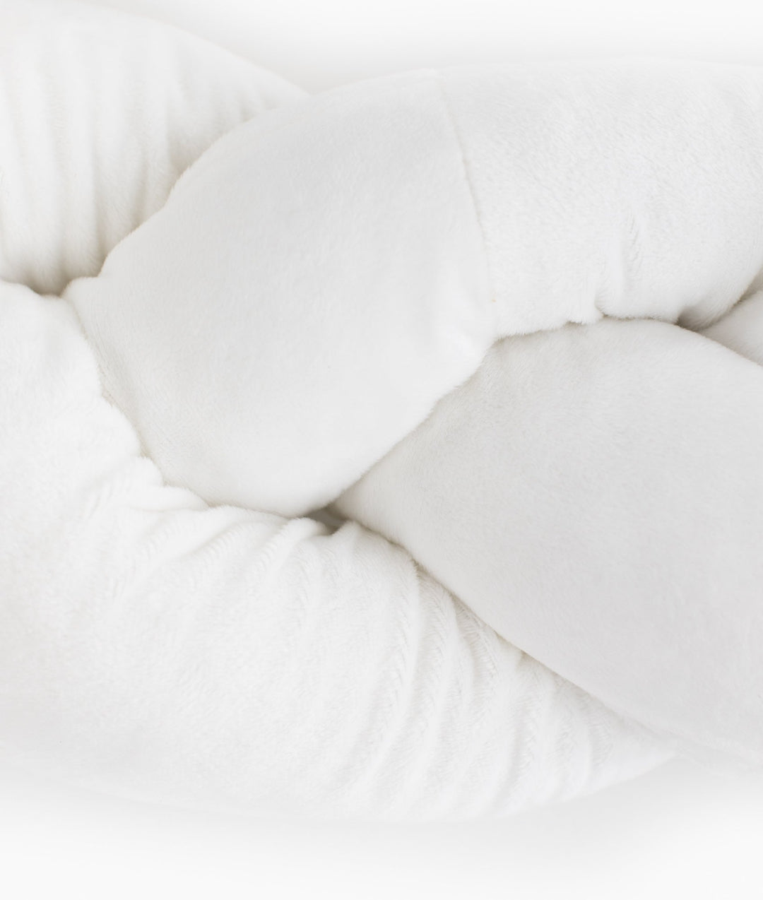 Braided toddler bolster in white and beige
