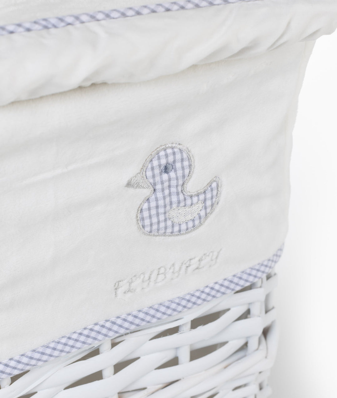 White and grey bunny square basket set