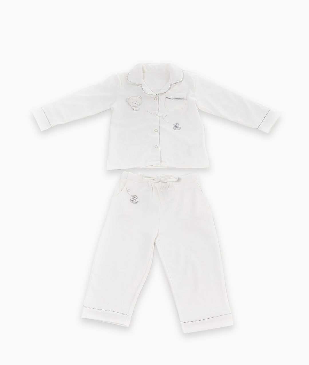 Toddler Pyjama Set | White & Grey