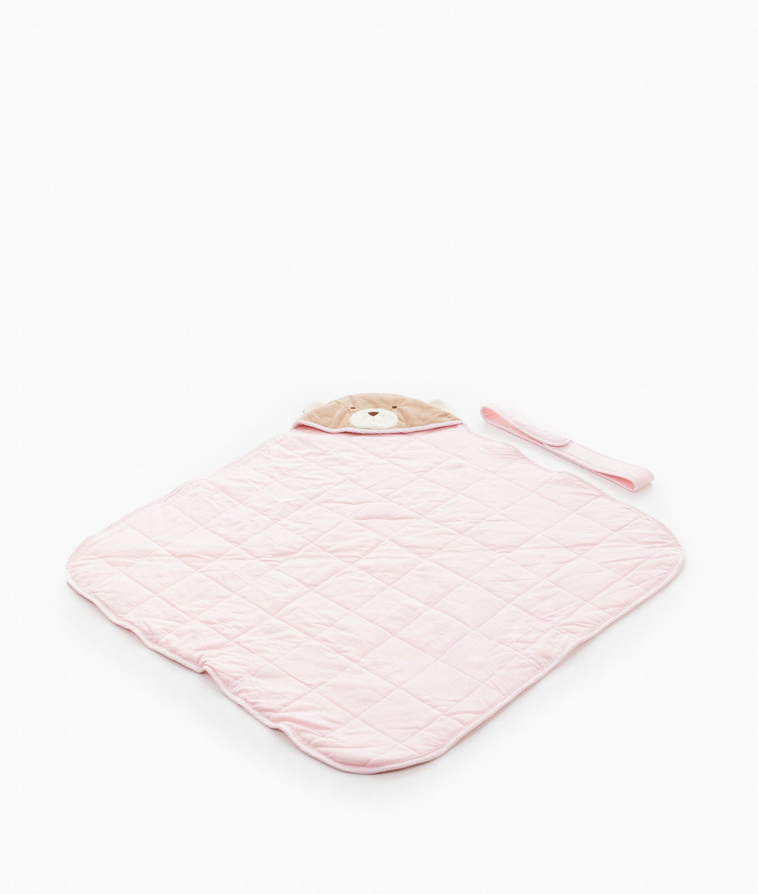 Soft hooded baby wrap in pink