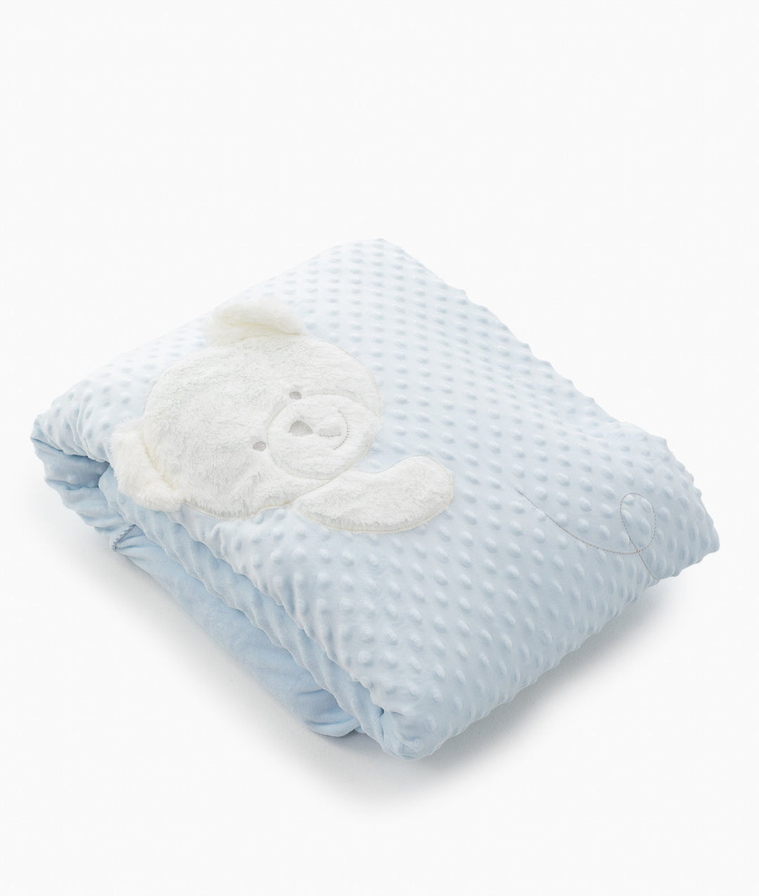 Blue toddler bubble quilt and cover set