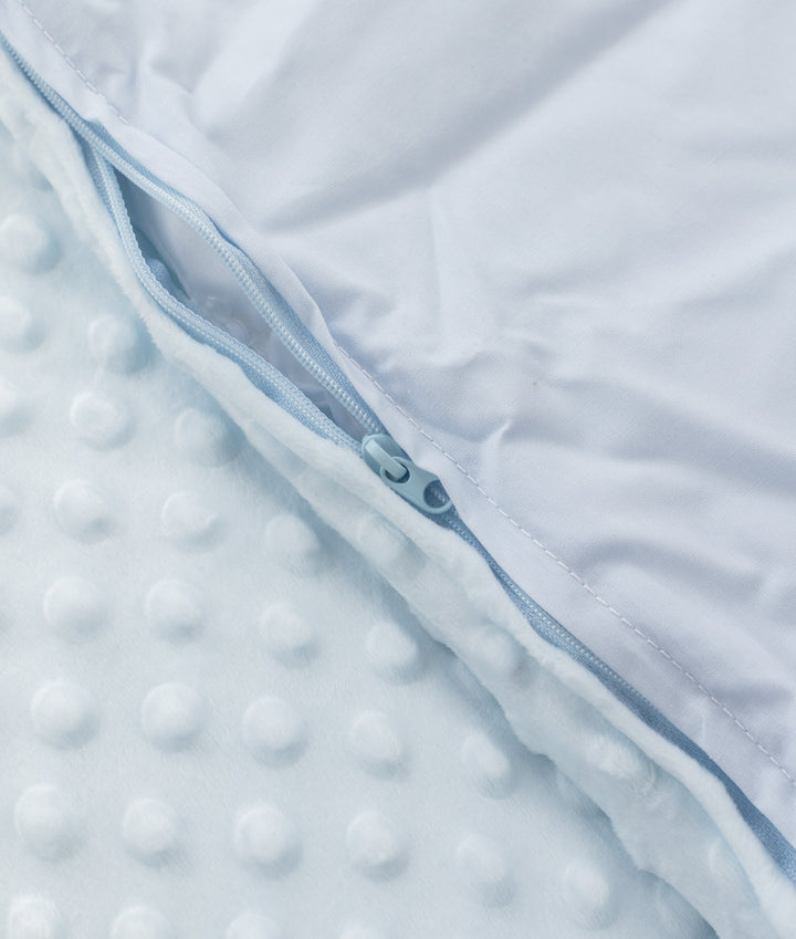 Blue toddler bubble quilt and cover set