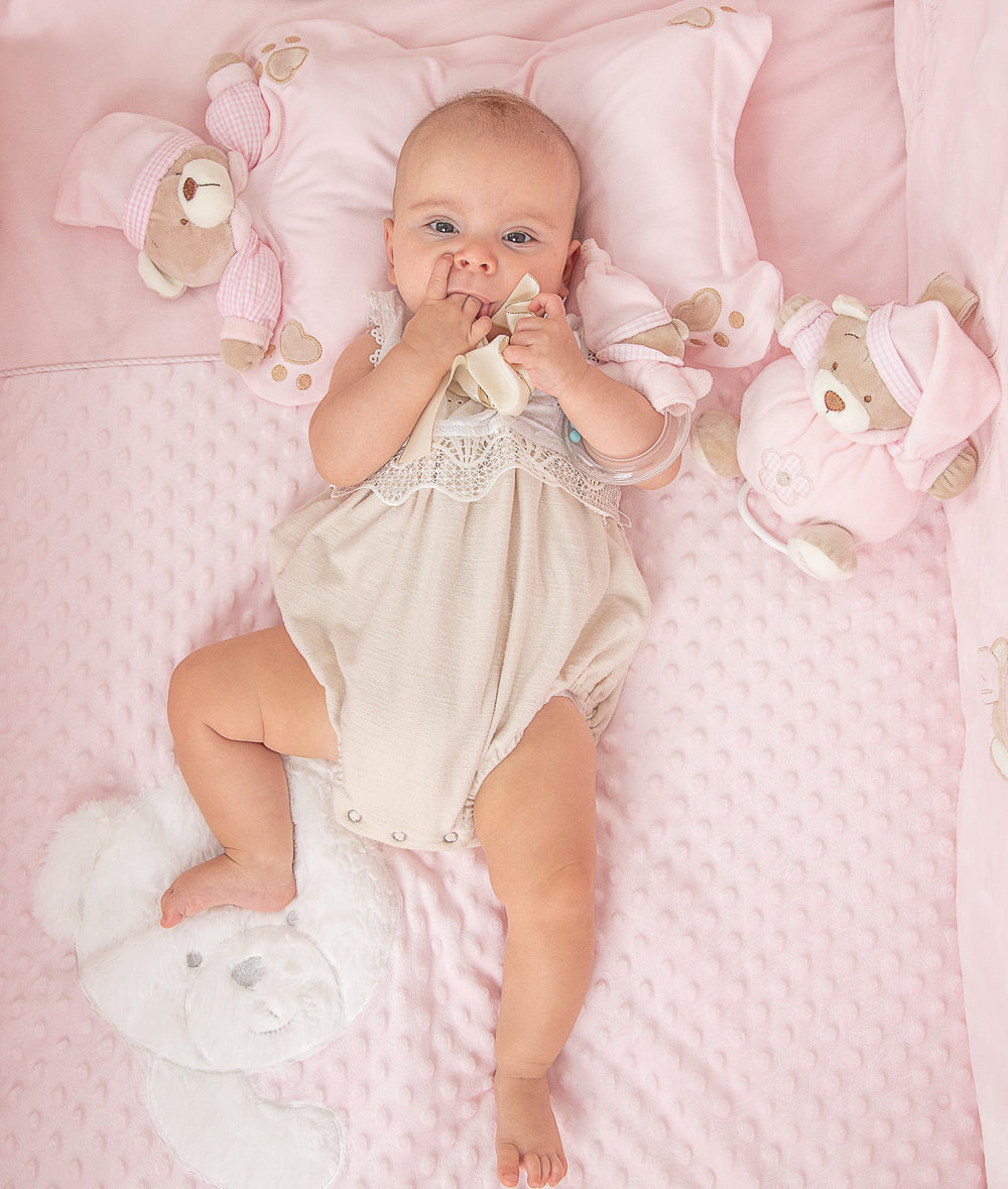 Pink toddler bubble quilt and cover set